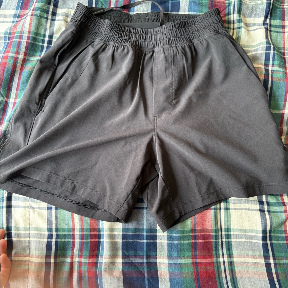Lululemon black gym shorts. Inseam is 5 inches. Barely used and good condition